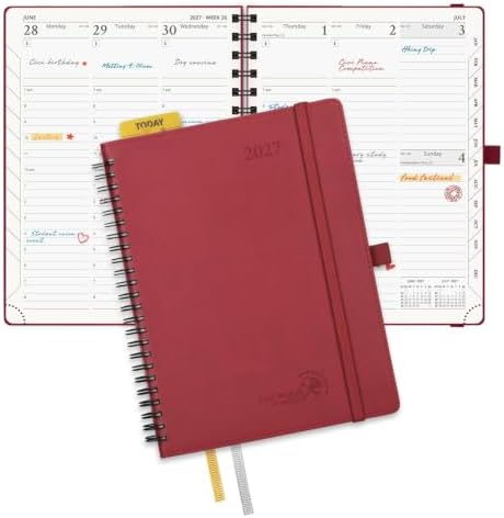POPRUN 2027 Planner, 6.5'' x 8.5'', Weekly and Monthly Daily Calendar Book