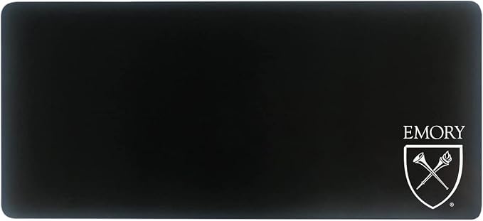 Emory University Classic Cloth Desk Mat, Durable Office Supplies, Non-Slip Base, Responsive Desk Pad with Smooth Cloth Surface, Black