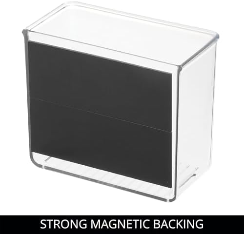 iDesign Magnetic Small Clear Plastic Organizer Bins, 4-Pack