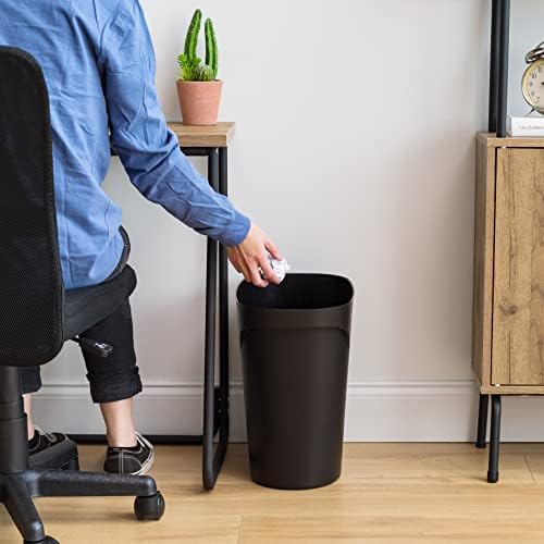 IRIS USA Small Trash Can |Made in USA| 6 Gallon/24 Qt (2-Pack) - Black