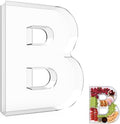 13.8" Extra Large Acrylic Letter Charcuterie Board Box, Reusable Fillable Letter Cake Candy Dish Display Serving Tray for Birthday Anniversary Party Decoration (B)