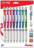Pentel EnerGel RTX Pearl Liquid Gel Pen, Right Brain Expressions Pack, (0.5mm) Needle Tip, Fine Line, Asstd. Ink, 8-Pk