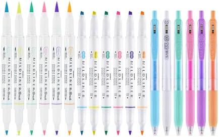 Zebra Pen MILDLINER Highlighter, Brush & SARASA Gel Pen Set, Assorted 18-Pk
