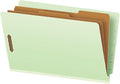 Pendaflex Pressboard End-Tab Classification Folders, Letter Size, 2 Dividers, 2.5" Expansion, Light Green, Straight Cut Tabs, 10/BX (23224)