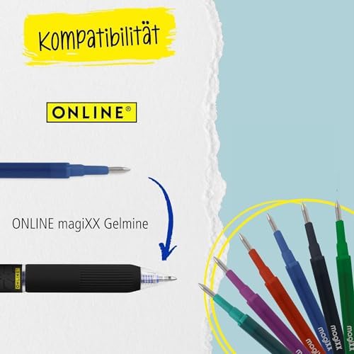 Online magiXX Erasing Pen Cherry Blossom I Gel Pen Blue Erasable with 0.7 mm Line Width I Rollerball Pen for Learning to Write Office I Erasable Pen Set I Erasable Ballpoint Pen Student