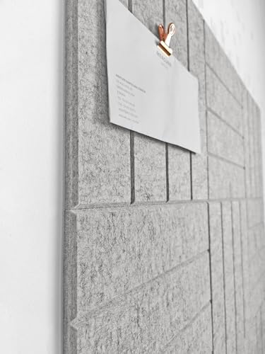 Felt Bulletin Board Tiles | Modern Cork Board Alternative | Large Cork Boards for Walls | Aesthetic Felt Wall Panels for Office & Home Decor | Pinboard & Photo Board (12-Pack) | Gray Marble