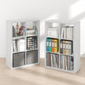 Furinno Cubicle Book Shelf Set of 2, 6-Cube Bookshelf, White