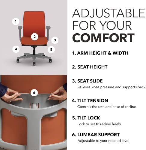 HON Ignition 2.0 Low Back Ergonomic Office Chair, Desk Chair, Salamander
