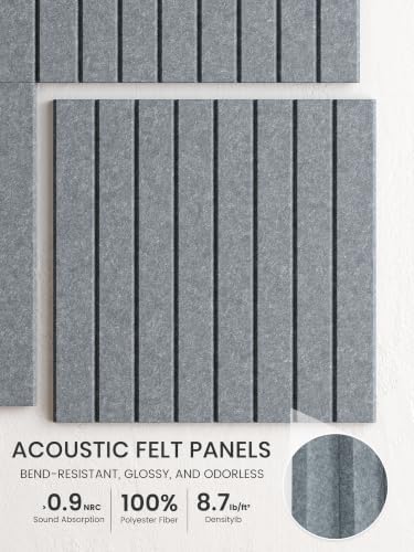 Bumusty 48"x 36" Large Felt Bulletin Board Tiles, Blue Gray