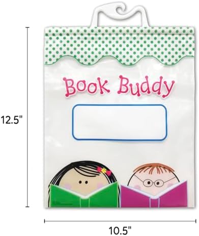 CTP Stick Kids Book Buddy Bags 12-Pack Includes 12 Bags with snap Closure Handles (Creative Teaching Press 11170)