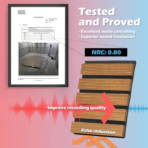 Art3d 108 x 12 in 3D Fluted Soundproof Wood Slat Wall Panel, 4-Pack, Teak