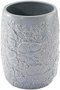Nicole Miller – Wastebasket, Floral Ceramic with Hand-Painted Accents, Elegant Home Decor – Perfect for Bathroom, Bedroom or Office (Camille)