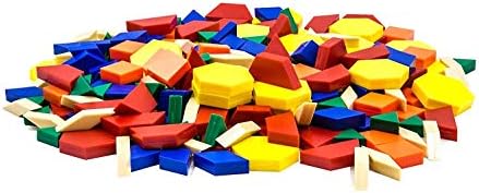 hand2mind Foam Pattern Blocks Set, Geometric Manipulatives and Sorting Shapes for Preschool and Kindergarten, Set of 250