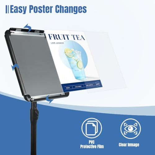 HUAZI 3PACK Sign Stand Holder 8.5×11-Inch Adjustable Black