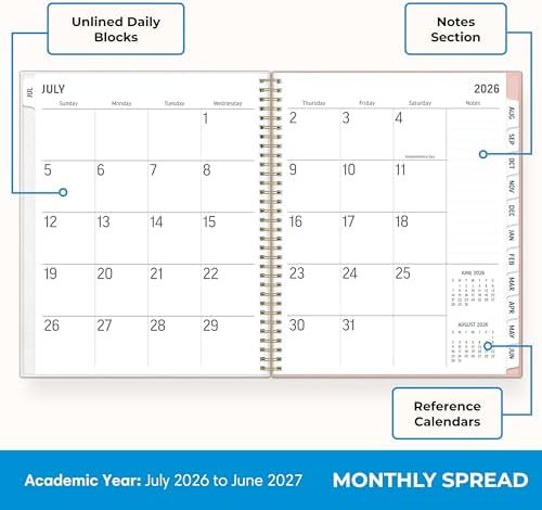 Blue Sky 2026-2027 Weekly & Monthly Academic Planner, 8.5"x11", Charlotte