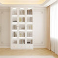 5-Layer Wood Barrister Bookcase with Multiple Drawers & Shelves Bookcase Bookshelf Integrated Home Living Room Study Cabinet Modern Display Cabinet Shelf White 47" L x 13" W x 91" H