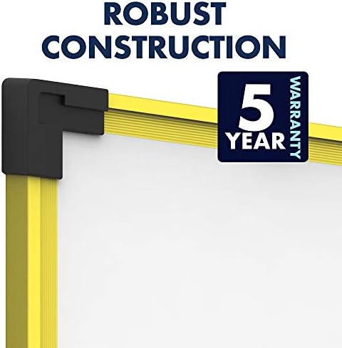 Quartet Dry Erase Whiteboard, Magnetic White Board, 18" x 24", Plastic Frame, Industrial Yellow (724120)