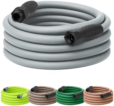 Flexzilla Colors SwivelGrip Garden Hose 5/8 in. x 50 ft., Lightweight All-Weather Water Hose, Durable and Flexible, Leak-Free Connections, Slate Grey
