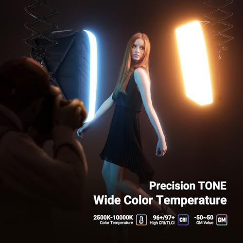 NEEWER 115W Flexible RGB Video Light, APP/2.4G/DMX Control LED Panel Light Mat Kit with Softbox, 2500K-10000K 14700lx/0.5m CRI96+, Key Lighting for Studio Photography Streaming Video Recording, FL100C