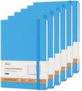 SUIN 6 Pack A5 Hardcover Lined Journal Notebooks, 200 Pages, Light Blue