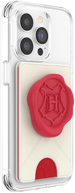 PopSockets Adhesive Phone Wallet with Grip- Hogwarts Letter | PopWallet, Holds 3-5 Cards, Swappable Top, Kickstand, Harry Potter, Slytherin, Fun, Cool, Unique