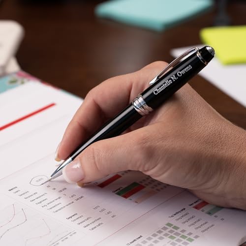 Cross Bailey Personalized Ballpoint Pen in Black Lacquer with Chrome Trim