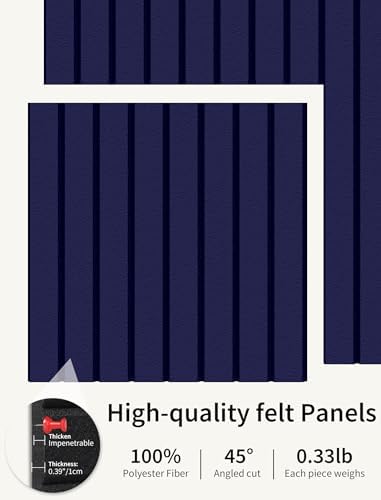 48" x 24" Cork Board Alternative, 8 Pack Felt Bulletin Board Tiles with 30 Adhesive Tabs Wall Push Pin Board for Office Classroom Bedroom Decor