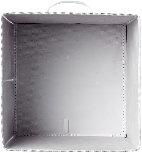 Amazon Basics Collapsible Fabric Storage Cubes Organizer with Handles, Sturdy Storage Bins, White, 10.5-x-10.5-x-11-inch, 6-Pack