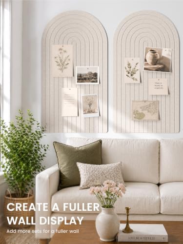 Large Arched Felt Bulletin Board 47.2''×25.5'', Oatmeal