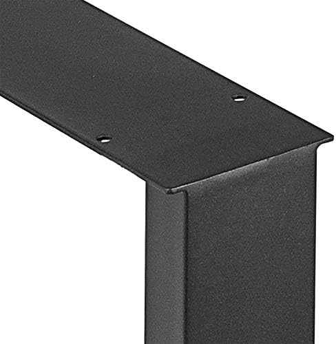 VEVOR Set of 2 Steel Table Legs, 28 Height 24 Wide Dining Table Legs,Heavy Duty 3.1" Width Box Section Square Table Legs,28x24x3.1 Inch Black Color Industrial Country Style Metal Dining Legs