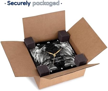 3dRose Wall Clock Silent - 15 inch - Two Protecting Angels Standing Side by Side - WhiteOak Art Designs Angel Prints