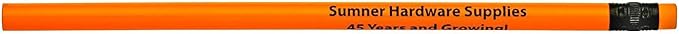Pencil Guy Promotional Personalized Imprinted Orange Neon Round Pencils- 500 per box. 6 colors to choose from!