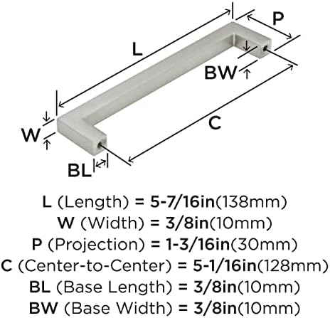 Amerock 10 Pack 5-1/16" Monument Satin Nickel Drawer Pull