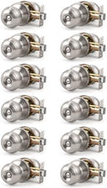 KNOBWELL Brushed Nickel Door Knobs for Bedroom or Bathroom, Interior Door Knob, Satin Nickel Privacy Door Lock, Keyless Turn Locks, 12 Pack