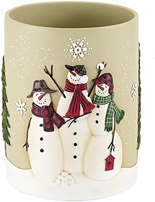 Avanti Linens - Wastebasket, Resin Bathroom Accessories, Christmas Decorations (Snowmen Gathering Collection)