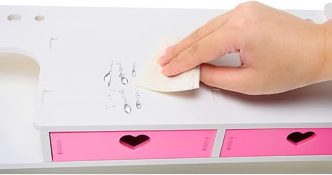 Kawaii Desk Organizer Cute Desk Organizer with Drawers Monitor Riser Stand Monitor Riser Computer Stand for PC, Laptop, Printer