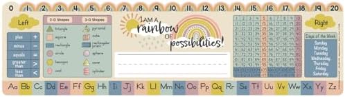 Really Good Stuff Boho Self-Adhesive Vinyl Desktop Helpers, Set of 24