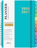 Agenda 2026-2027: Planner Weekly and Monthly, Jul-Jun, 5.5 x 8.2 in, Green