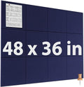 MaxGear Felt Bulletin Board 48" x 36", Dark Blue Felt Wall Tiles Wall Decor