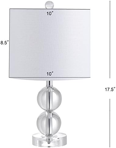 JONATHAN Y Brooklyn Table Lamp 17.5" Crystal Metal Double Sphere, Clear