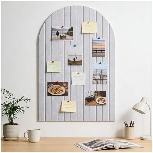 Arched Felt Bulletin Board (Light Camel), 35"x24" Large Wall Decor