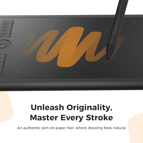 GAOMON M10K Drawing Tablet, 10x6 with Touch Ring, 10 Keys & 8192 Pressure