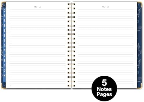 LARGE PRINT HARDCOVER 2026 Planner, 8.5"x11": 14 Months (November 2025 - December 2026), Daily Weekly Monthly Planner, Yearly Agenda, Bookmark, Pocket Folder and Sticky Note Set (Blueberry Vines)