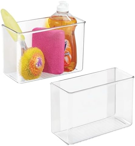 iDesign Adhesive Organizer Bin, Set of 2, Clear