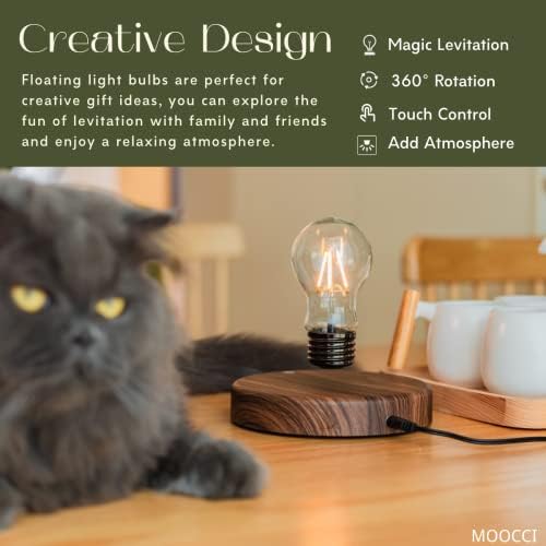 MOOCCI Levitating Bulb Lamp, Magnetic Floating Night Light for Desk Decor