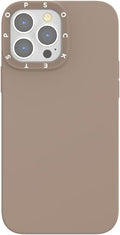 PopSockets iPhone 13 Pro Max Phone Case w/MagSafe- Latte | Magnetic, Wireless Charging, Camera & Drop Protection, Brown, Plain, Cream, Beige, Summer Spring