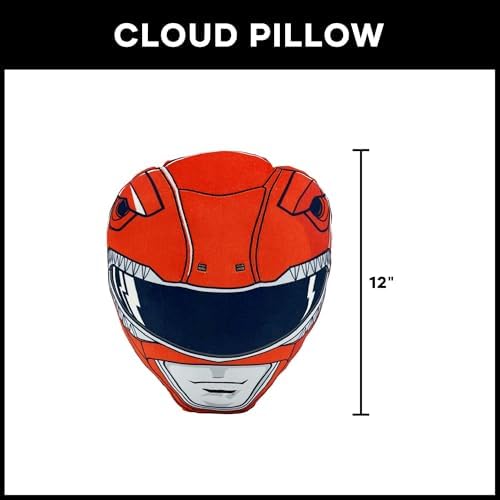 Northwest Power Rangers Red Ranger Cloud Pillow 12" – Superhero Plush Stuffed Toy for Kids, Cartoon Character Throw Pillow, Boys Room Decor, Gift for Kids