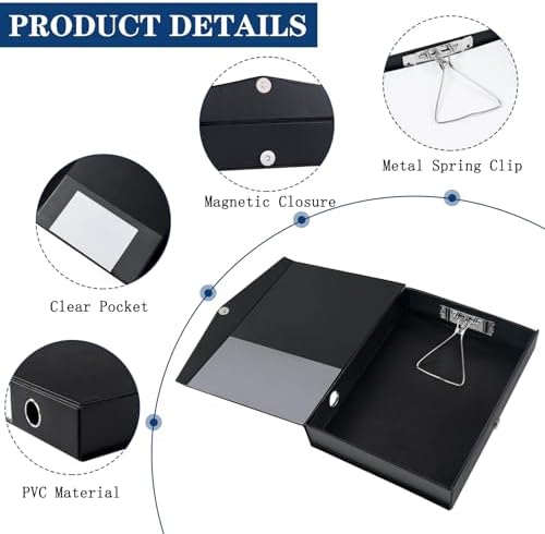 Storage File Boxes, 6 Pack Foldable File Boxes, 50mm Spine, Black