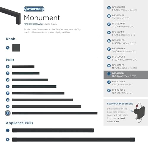 Amerock 12-5/8" Monument Matte Black Drawer Pull