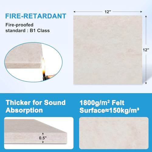 DOLLAR BOSS Felt Cork Board Tiles, 24 Pcs 12" x 12" Bulletin Board, Beige
